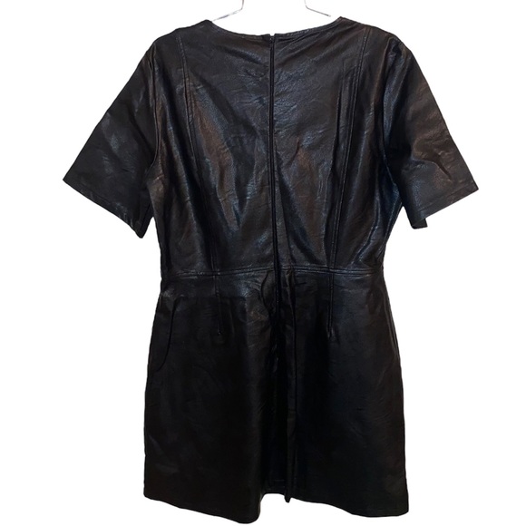 ASOS Black Faux Leather Dress Size 12 - Picture 3 of 3